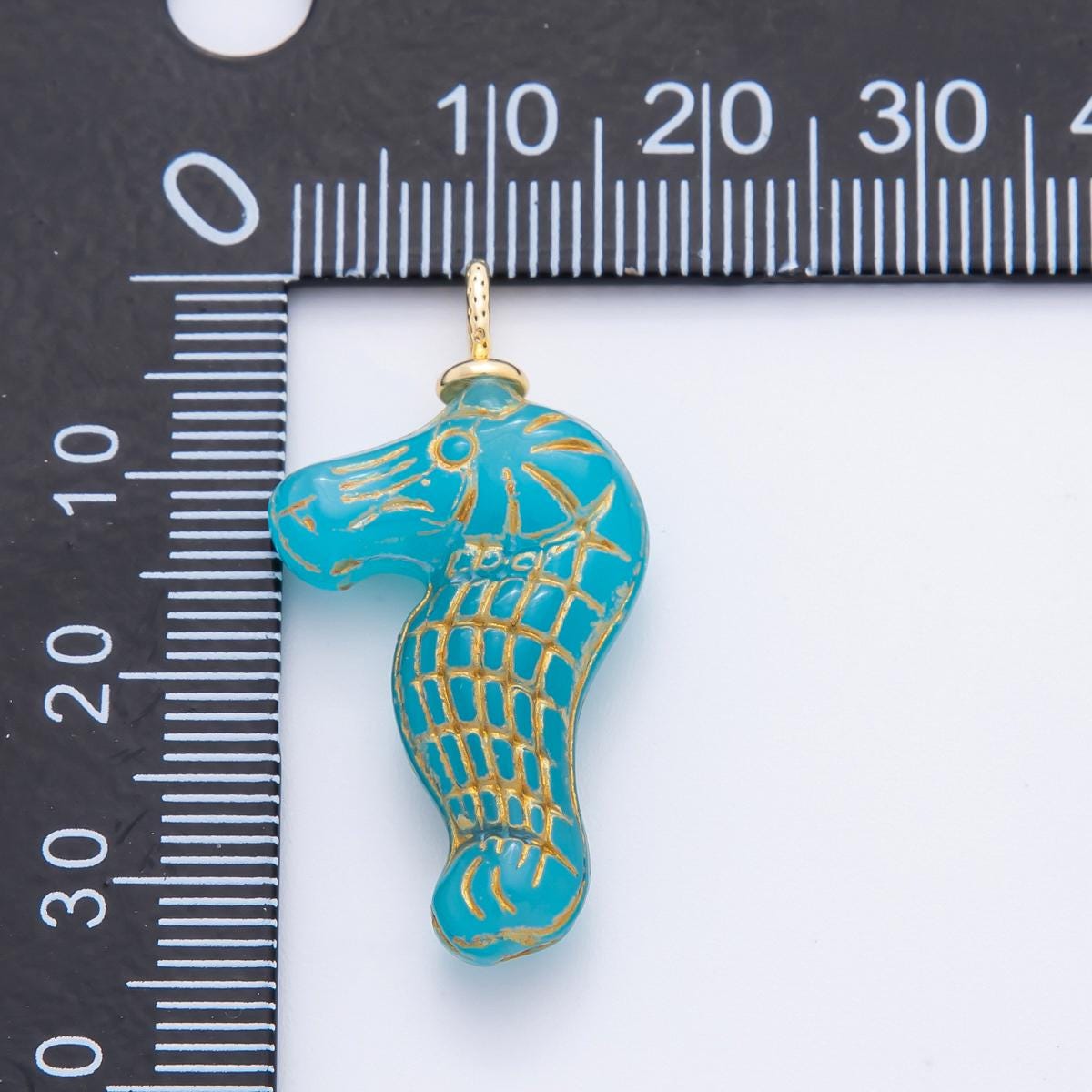 Dainty Czech Glass Beads Sea Horse Beads Charm Ocean Under the Sea Animal Beads Pendant Colorful Dumbo Necklace Bracelet Component AF-1342