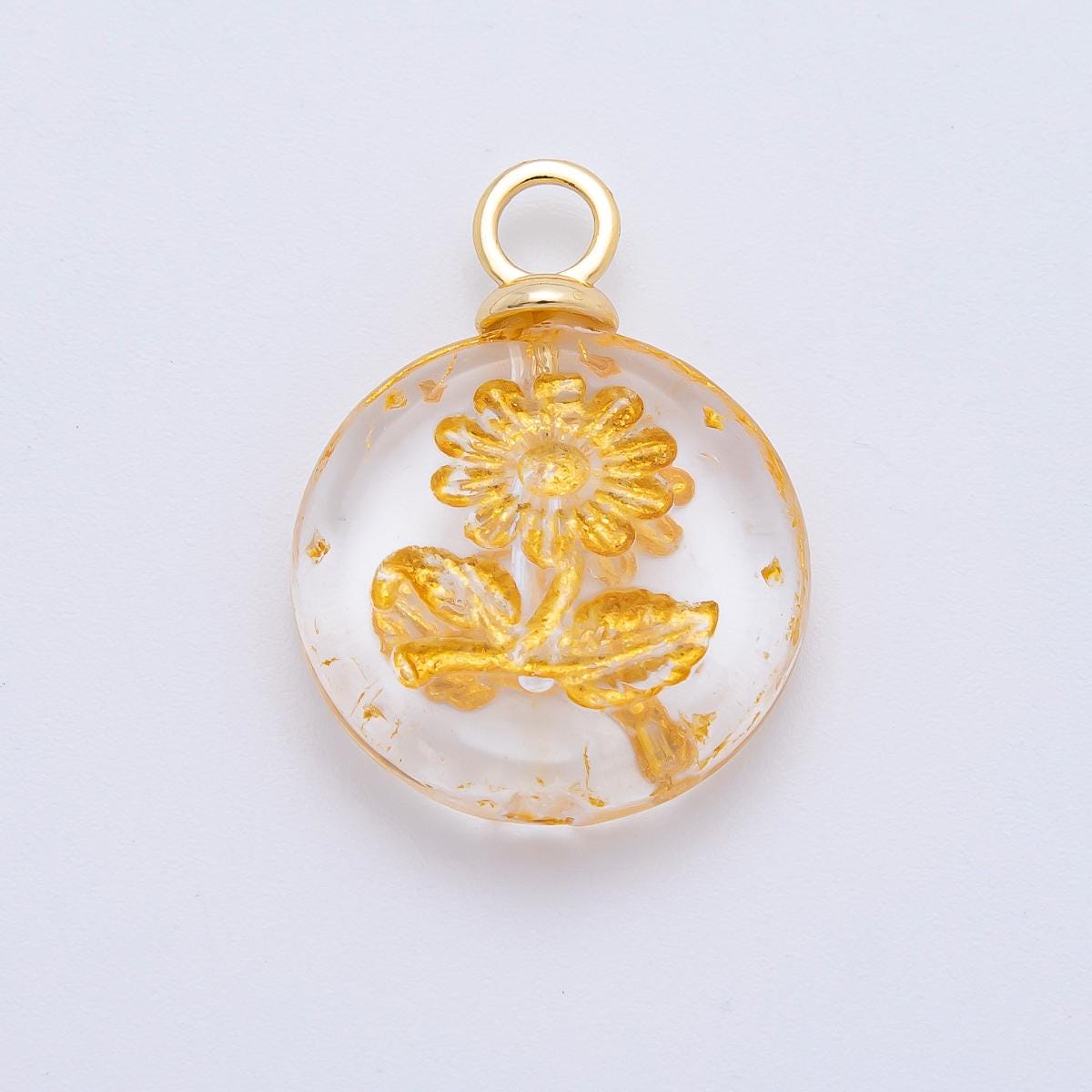 Dainty Czech Glass Beads Flower Beads Charm Sun Flower Beads Pendant Colorful Floral Necklace Bracelet Component AF-1348