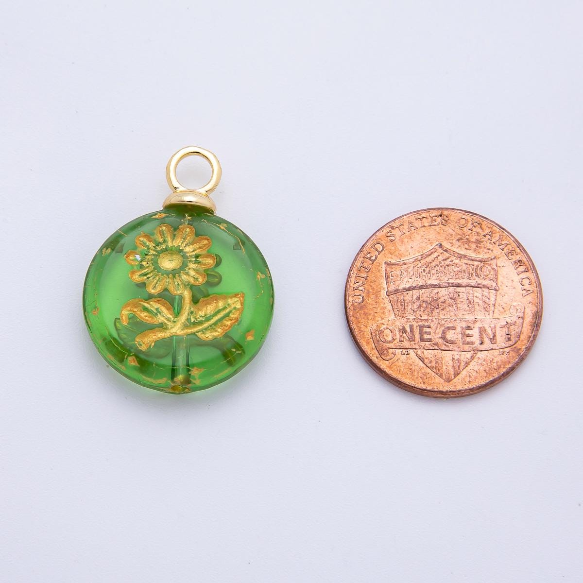 Dainty Czech Glass Beads Flower Beads Charm Sun Flower Beads Pendant Colorful Floral Necklace Bracelet Component AF-1348