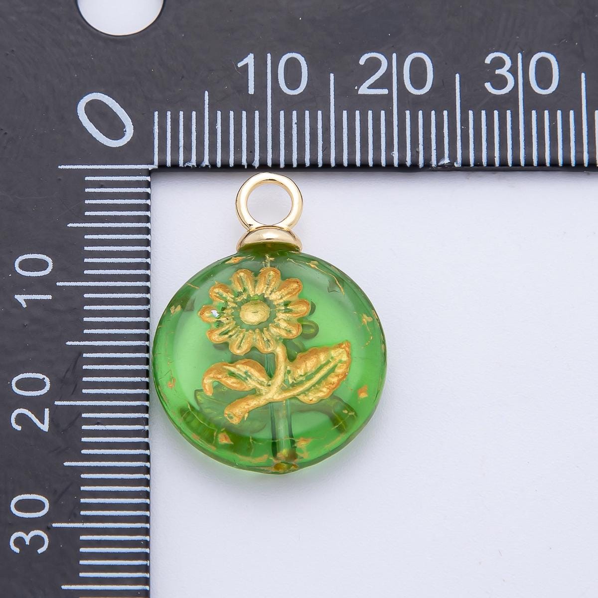 Dainty Czech Glass Beads Flower Beads Charm Sun Flower Beads Pendant Colorful Floral Necklace Bracelet Component AF-1348