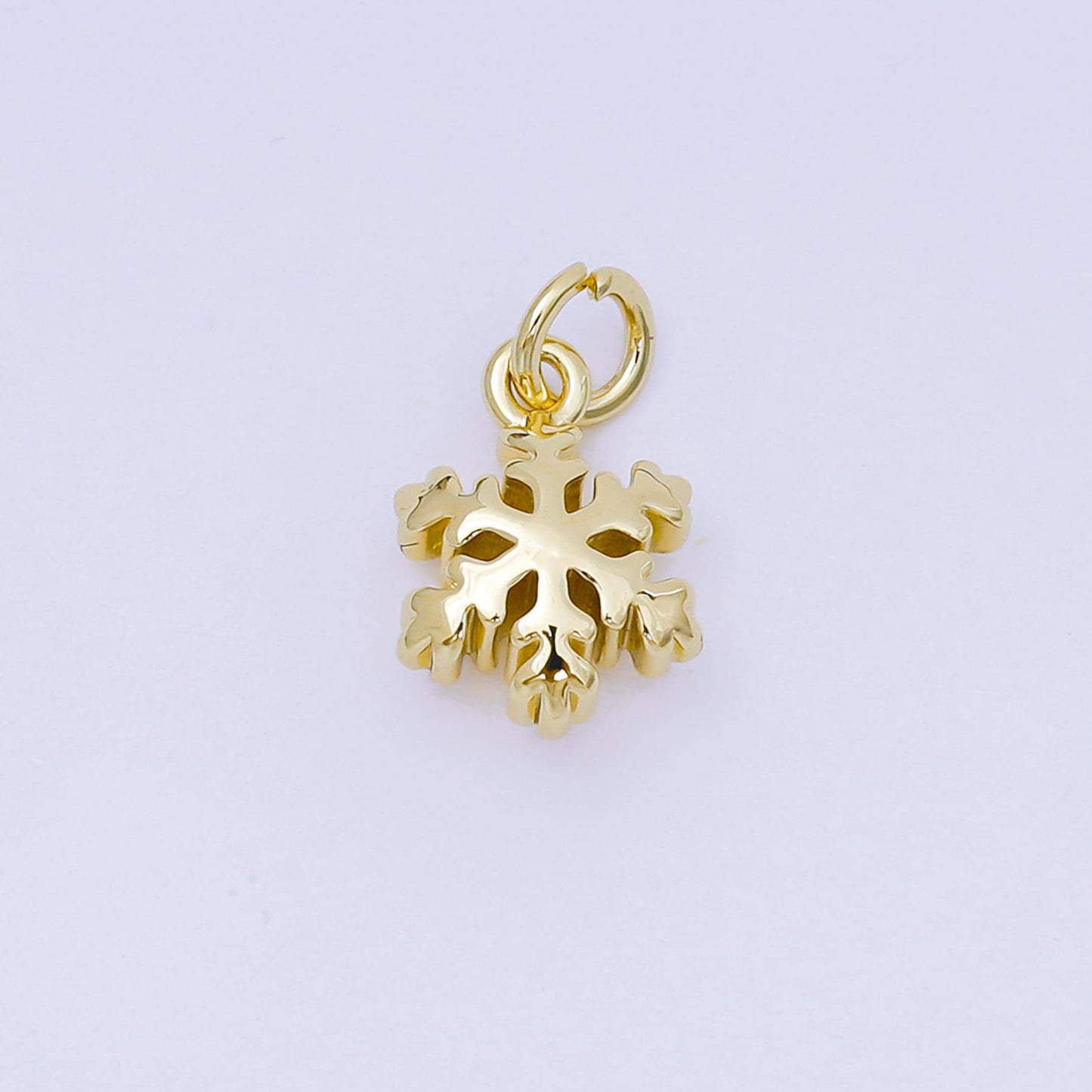 24K Gold Filled 13mm Winter Season Snow Flakes Holidays Charm | AH607