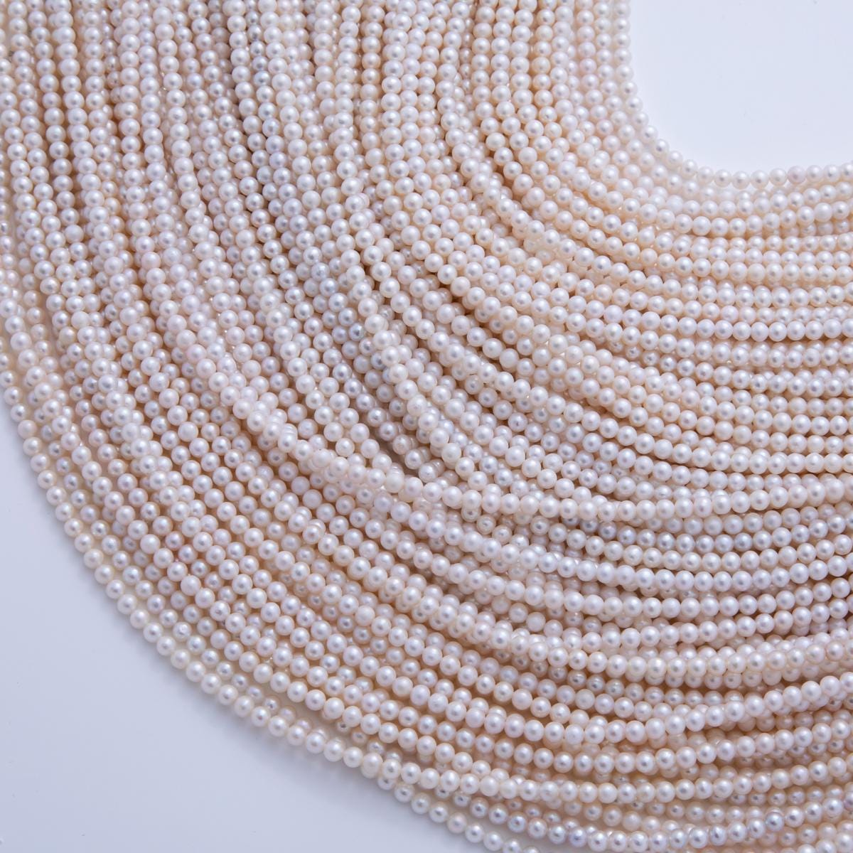 White Round Shell Pearl Beads Luster Quality Genuine Shell Pearl Small Pearls 4.8mm WA-3443