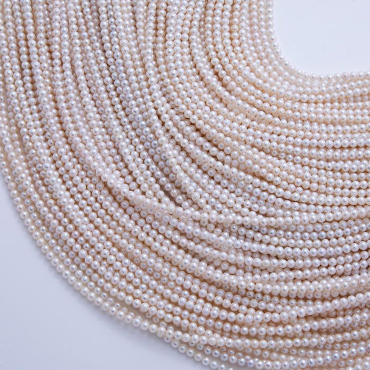 White Round Shell Pearl Beads Luster Quality Genuine Shell Pearl Small Pearls 4.8mm WA-3443