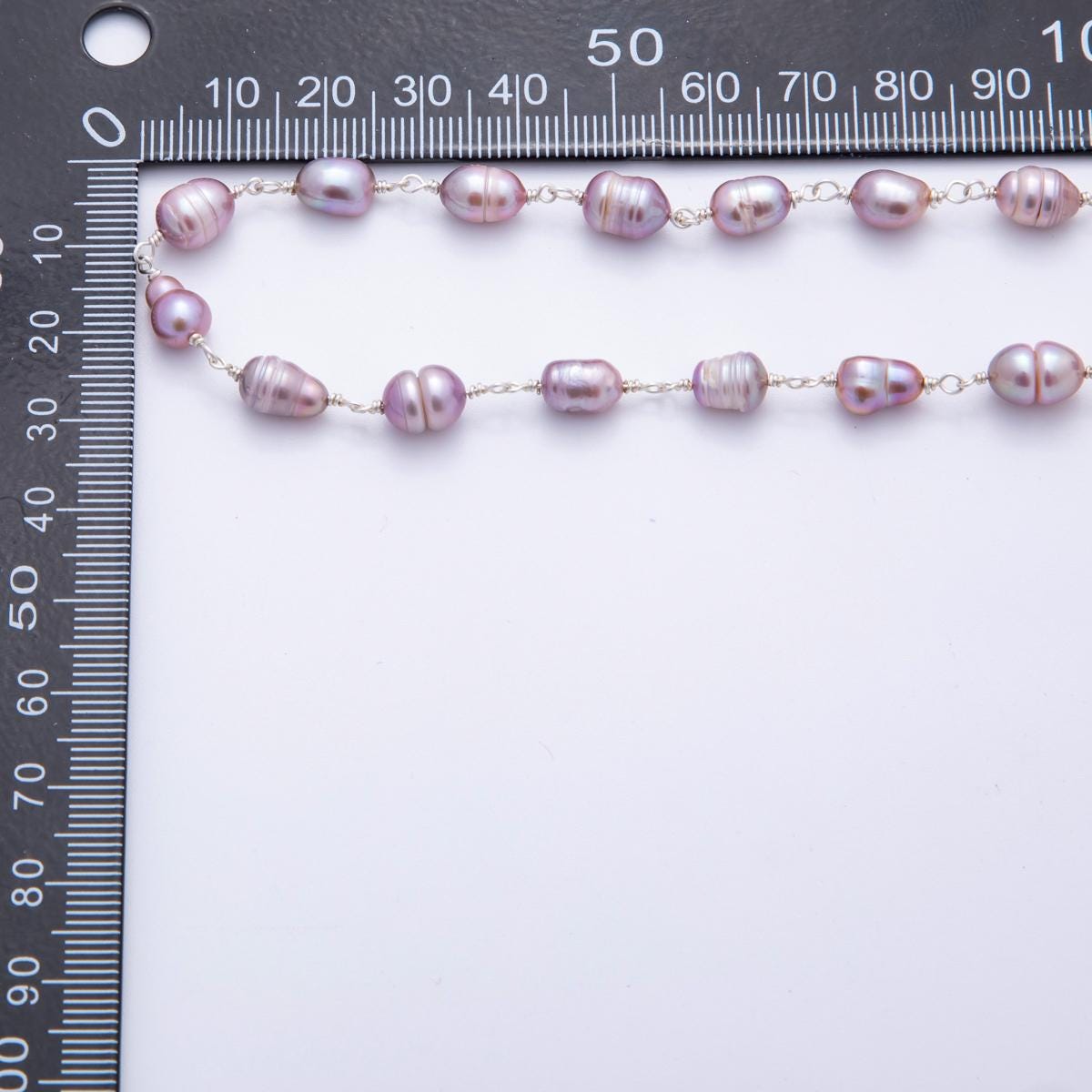 Pearl Rosary Chain 6mm Oval Potato Pearl Beads 18k Gold Filled Rosary Chain, Wire Wrapped Rosary Chain ROLL-1709