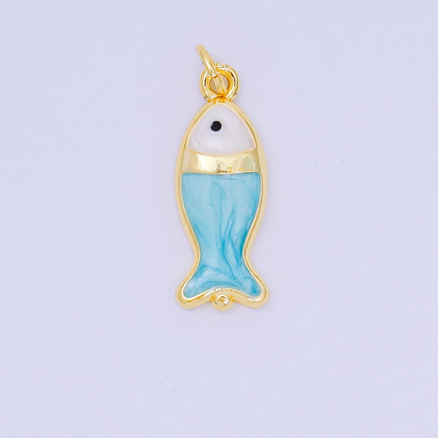 Dainty Baby Gold fish Charms 24K Gold Filled Enamel Sardines Pendant Charm Bracelet Necklace for DIY Jewelry Making Supply D-367