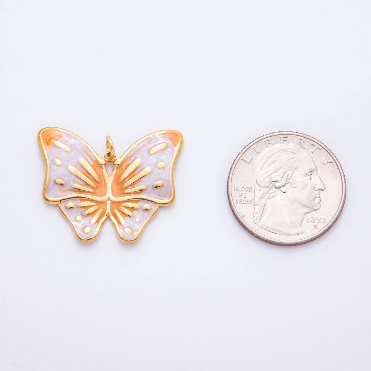 Enamel mariposa butterfly charm Dual colors butterfly charm pendant for necklace earring supply component in 18k gold filled j-232