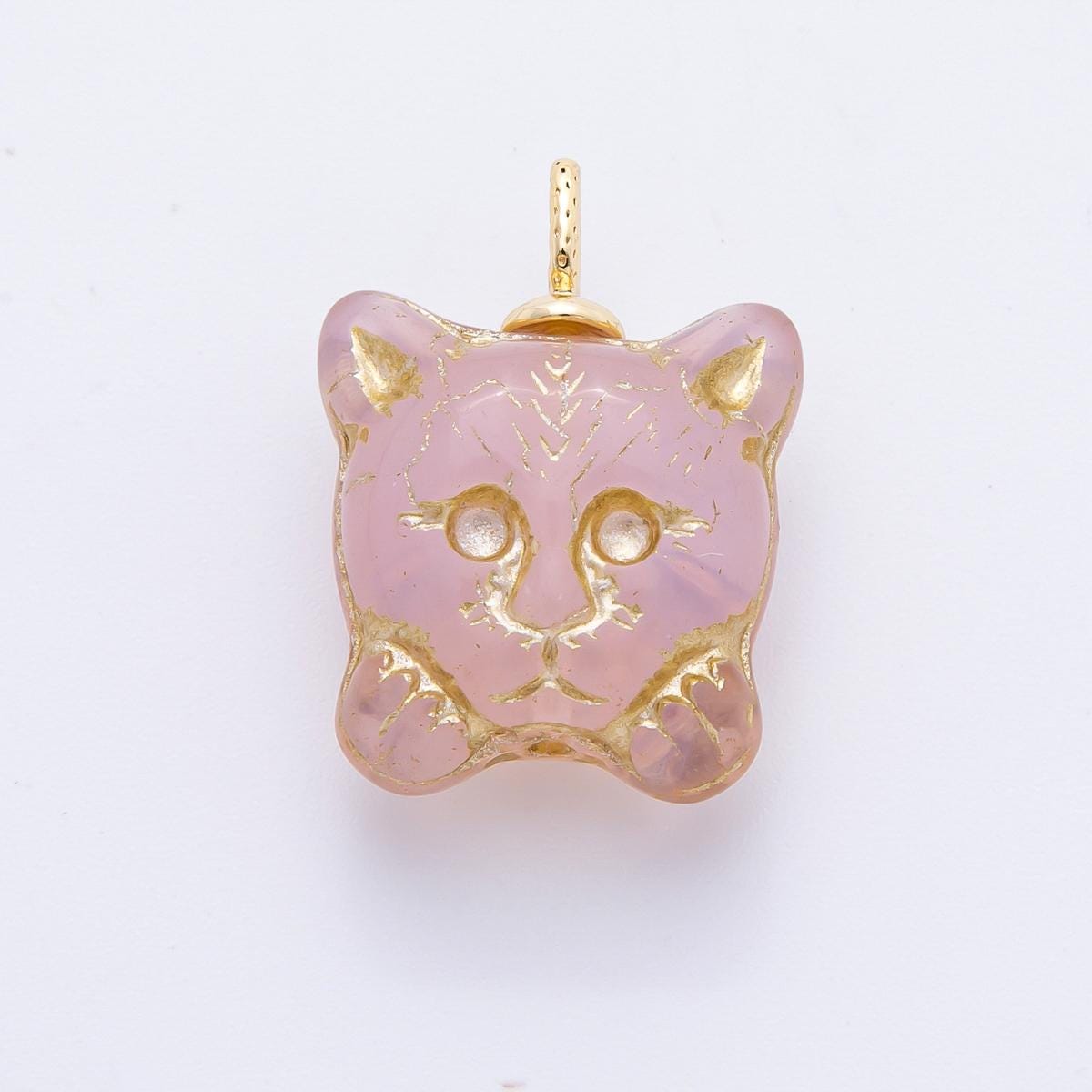 Dainty Colorful Cat Charm Animal pendant miniature gold Kitten charm for halloween necklace jewelry supply N-235