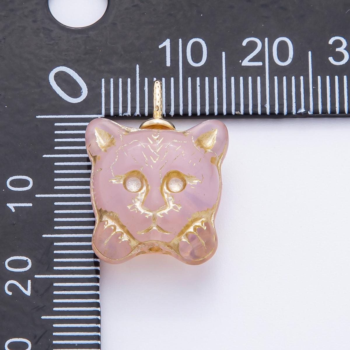Dainty Colorful Cat Charm Animal pendant miniature gold Kitten charm for halloween necklace jewelry supply N-235