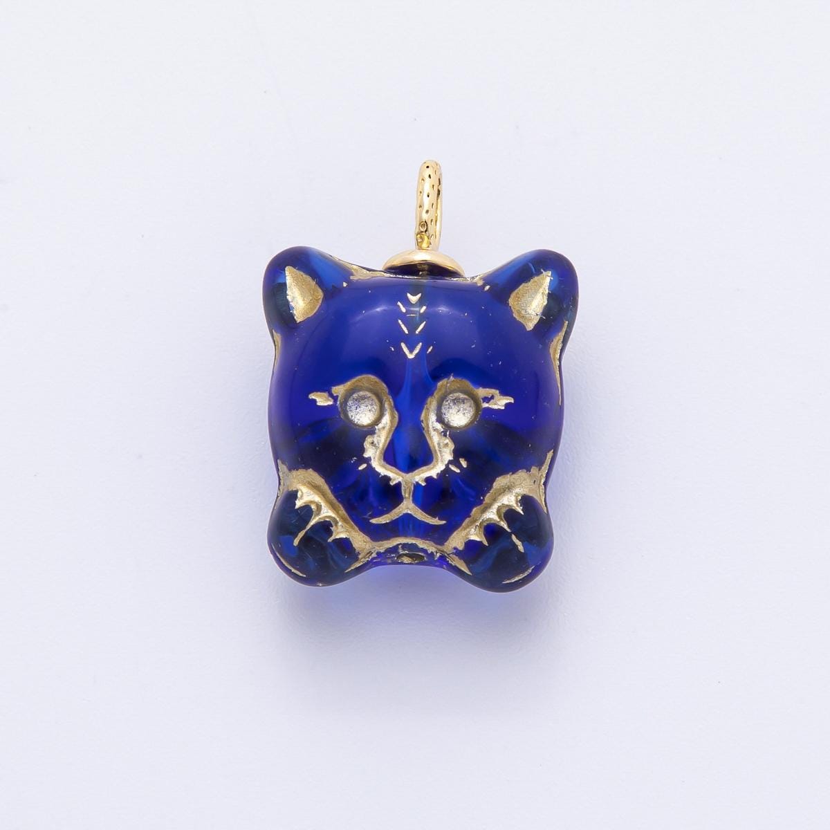 Dainty Colorful Cat Charm Animal pendant miniature gold Kitten charm for halloween necklace jewelry supply N-235