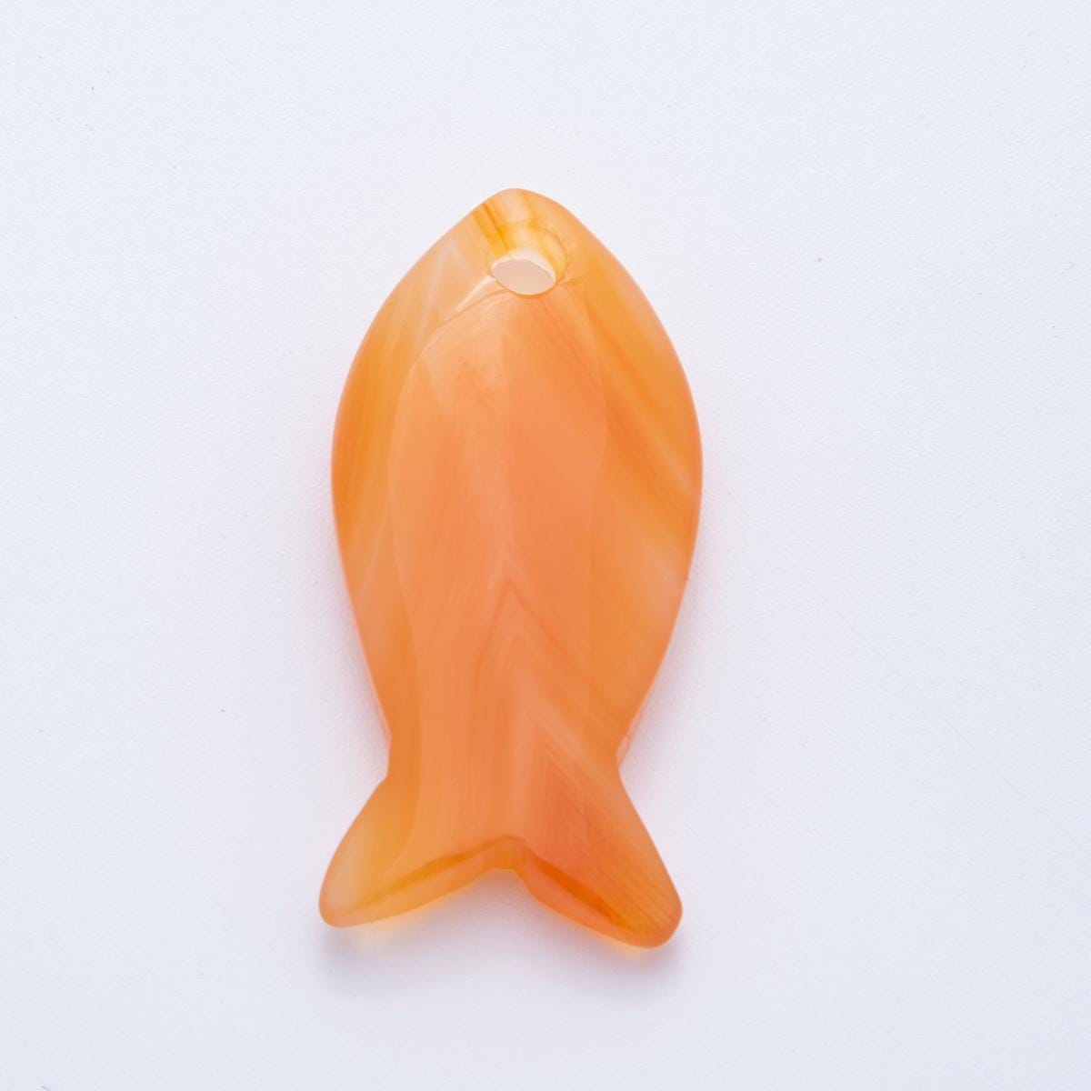 New Big Gemstone Fish Pendant Natural Stone Fish Charm for Necklace Bracelet Jewelry Making Supply 18k Gold Filled Charm Z-1242
