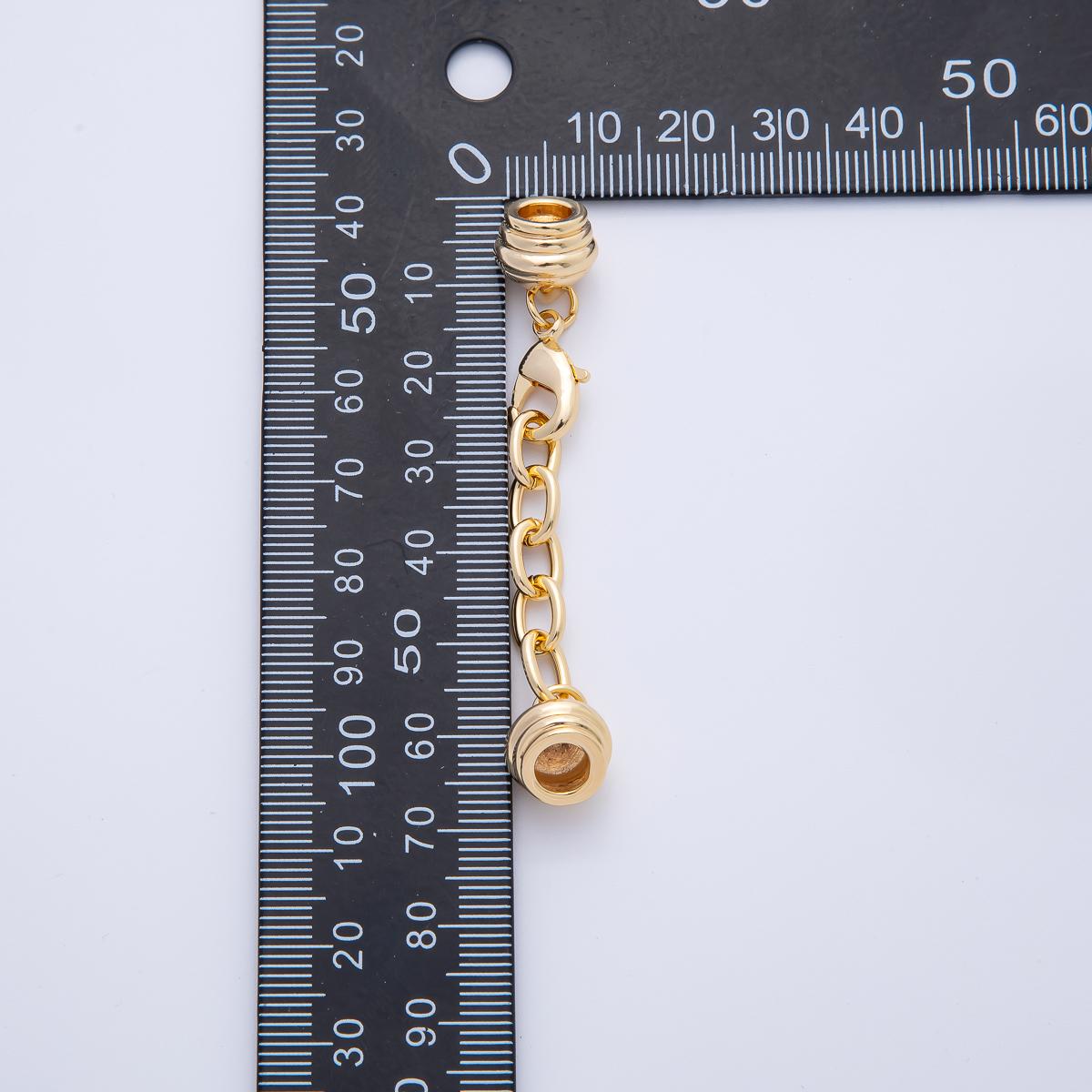 18K Gold Filled Cord End Cap Clasps with Lobster and Extender for Paracord Bracelet Necklace Making Z-A1391