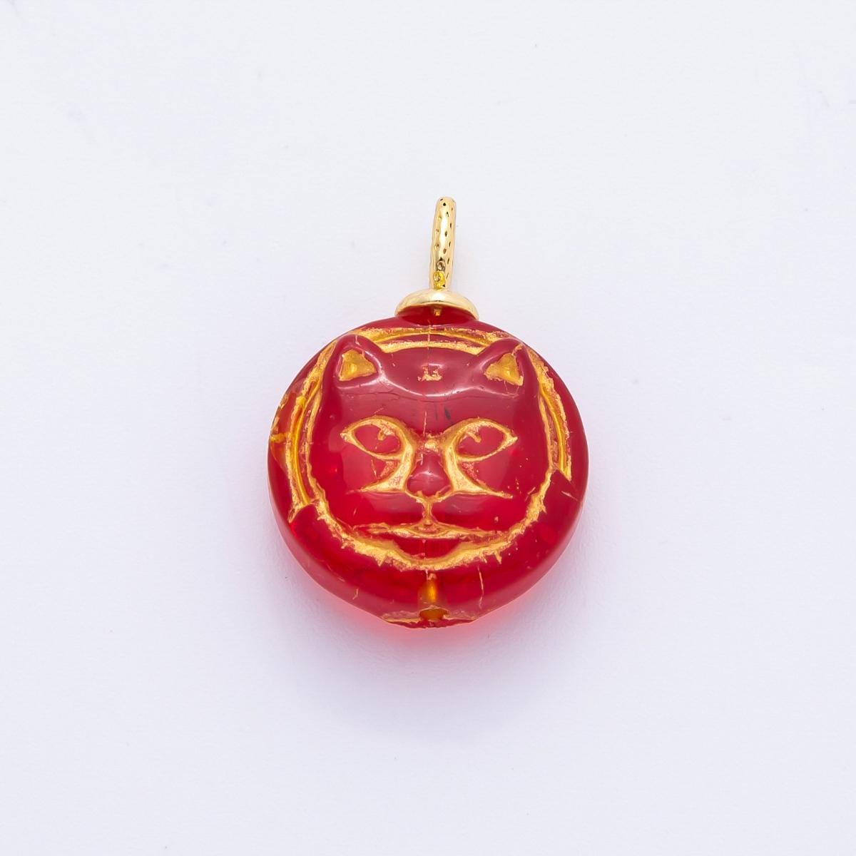 Dainty Colorful Cat Charm Animal pendant miniature gold Kitten charm for Pet necklace jewelry supply N-238