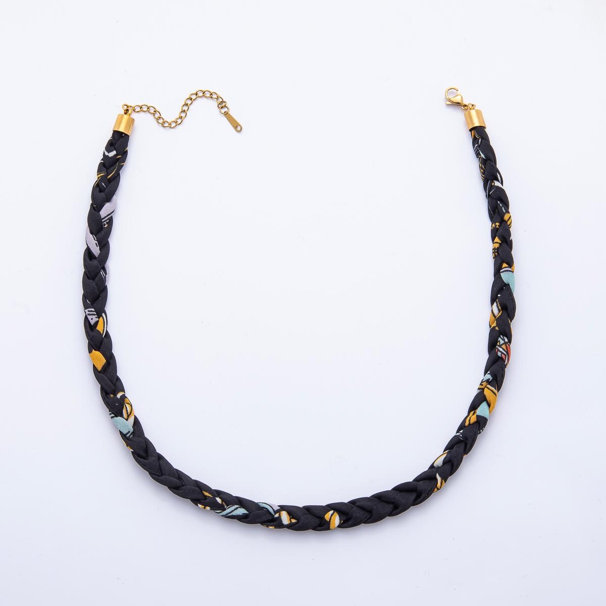Colorful Scarf Necklace 17 inch Make your own Scarf Necklace Charm Jewelry Supply with PVD Gold Stainless Clasp wa-875