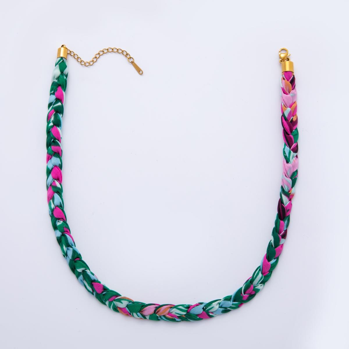 Colorful Scarf Necklace 17 inch Make your own Scarf Necklace Charm Jewelry Supply with PVD Gold Stainless Clasp wa-875