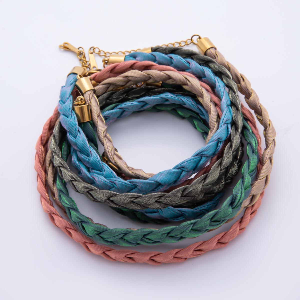 Pastel Braided Soft Fabric Necklace 17 inch long for Necklace Charm Jewelry DIY Supply WA-880