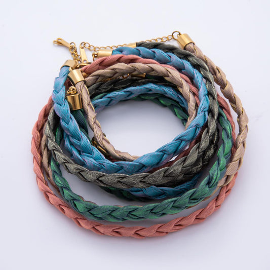 Pastel Braided Soft Fabric Necklace 17 inch long for Necklace Charm Jewelry DIY Supply WA-880