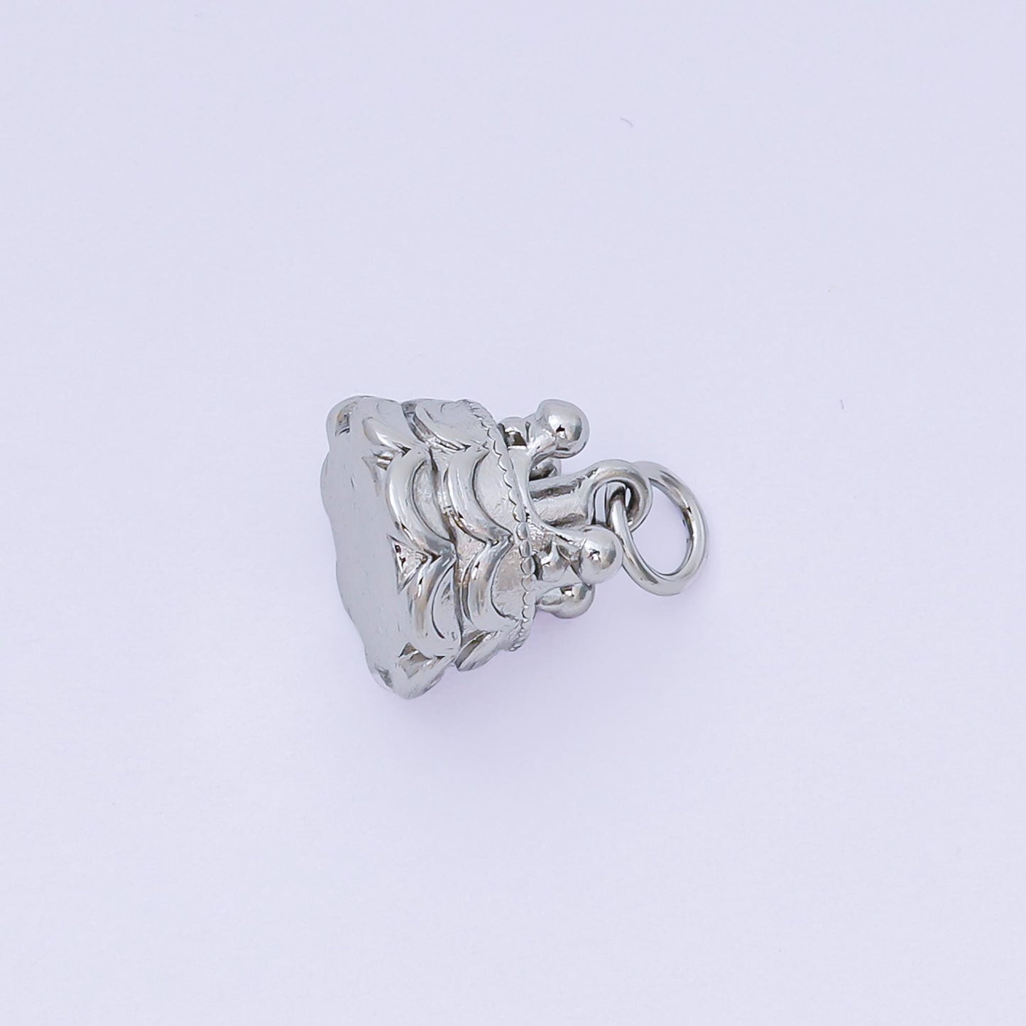 24K Gold Filled 11mm Birthday 2-Layered Cake Charm in Gold & Silver | AH-587