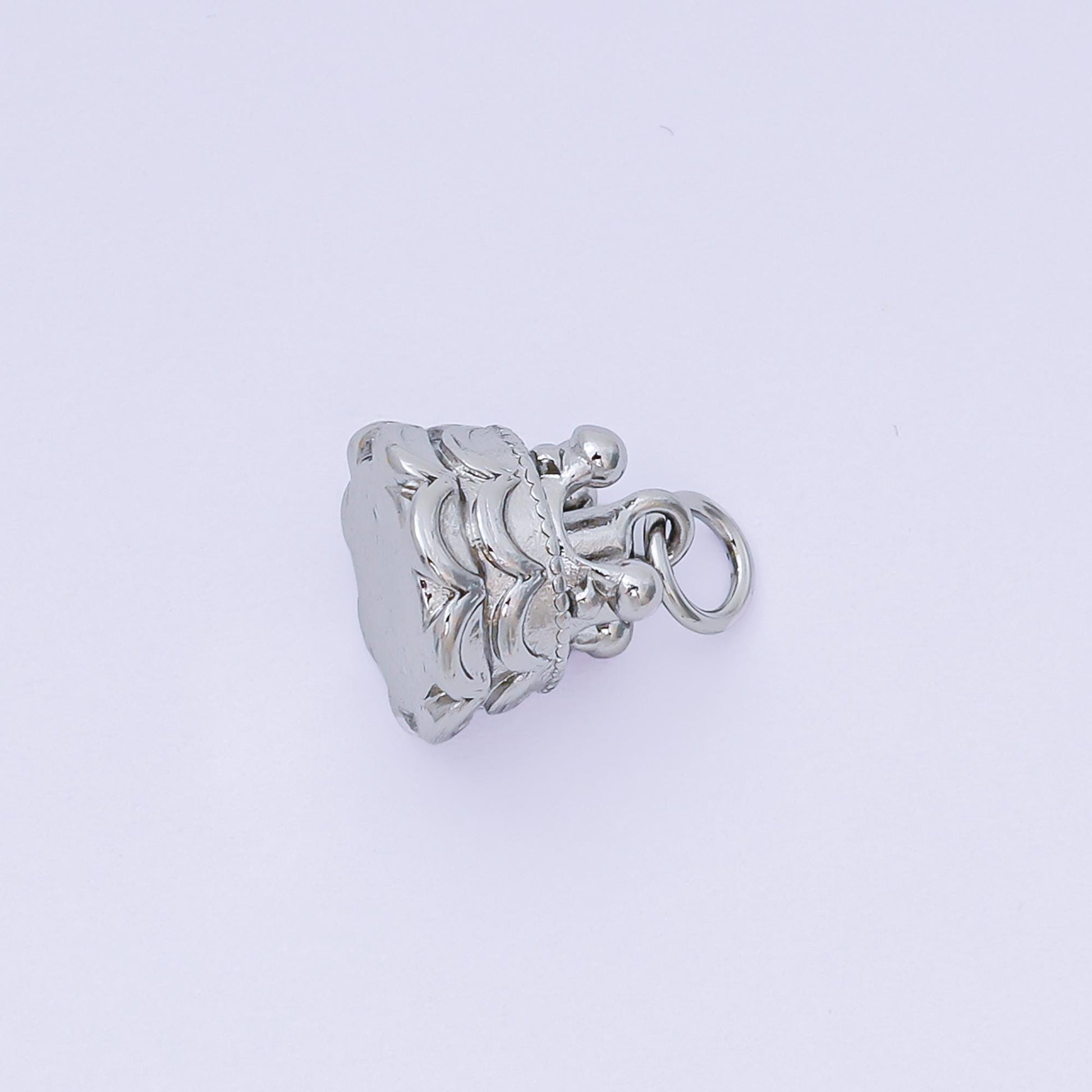 24K Gold Filled 11mm Birthday 2-Layered Cake Charm in Gold & Silver | AH-587