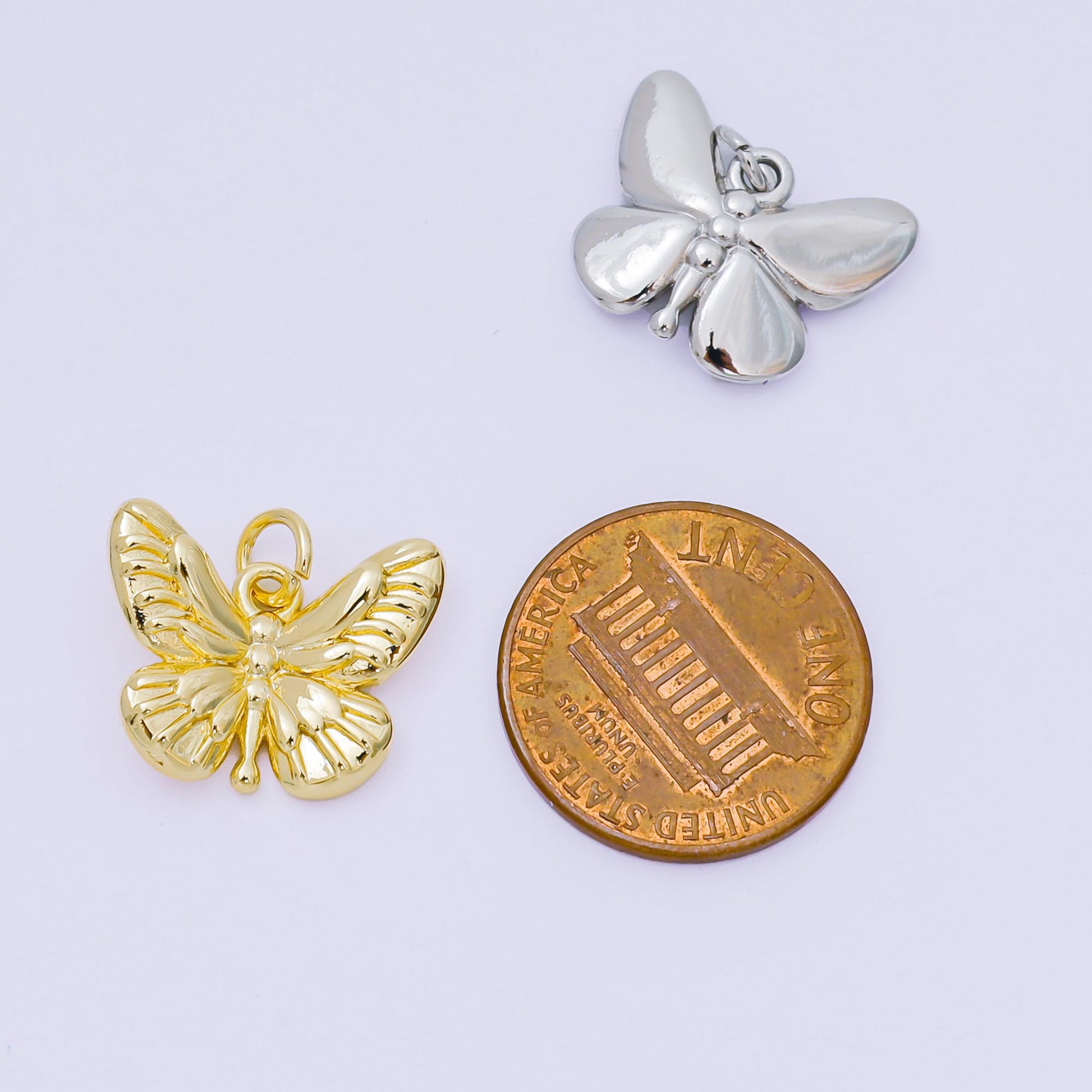 24K Gold Filled 14mm The Moth Butterfly Animal Charm | AH-586