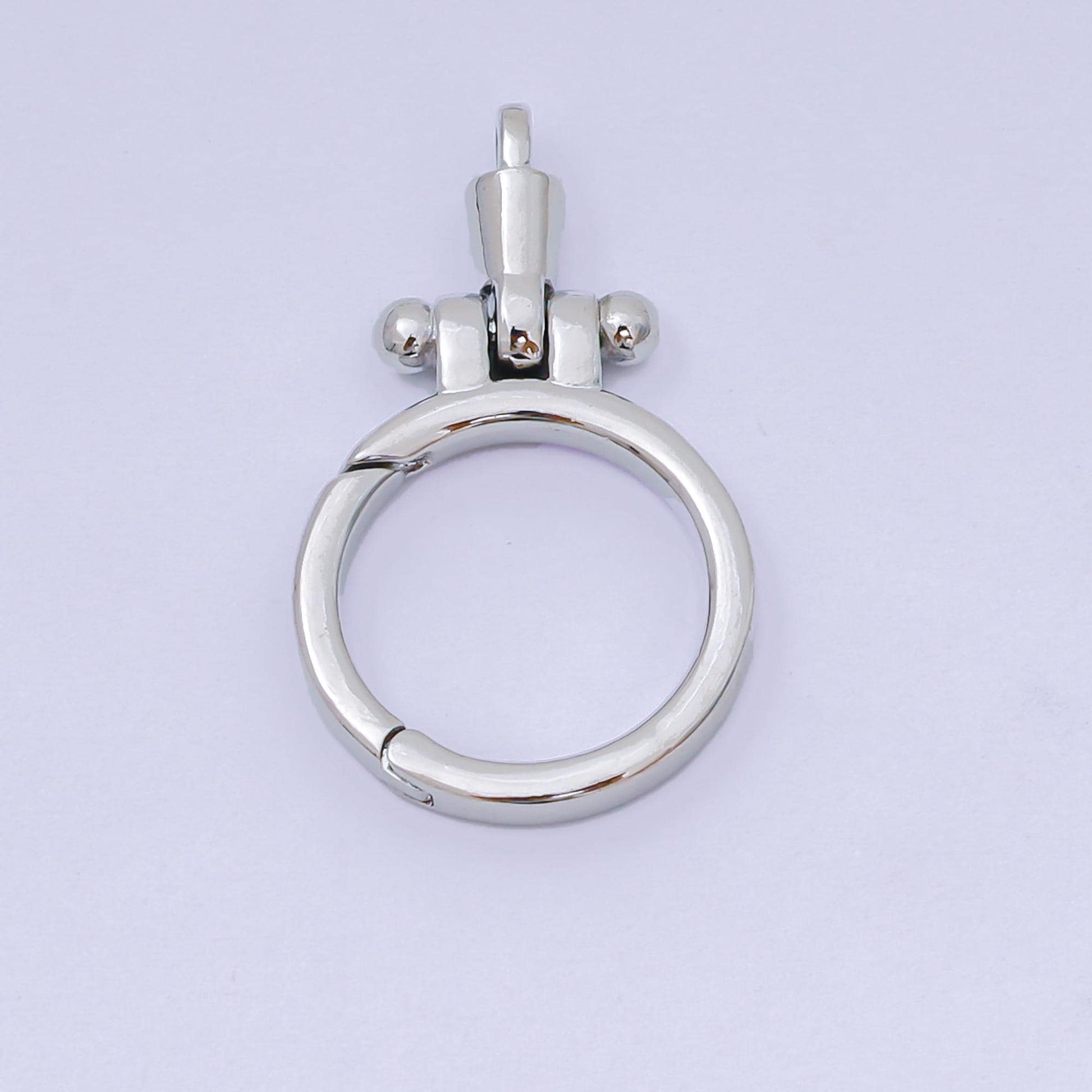 24K Gold Filled Round Push Gate Oblong Link Closure Finding in Gold & Silver | Z-1317