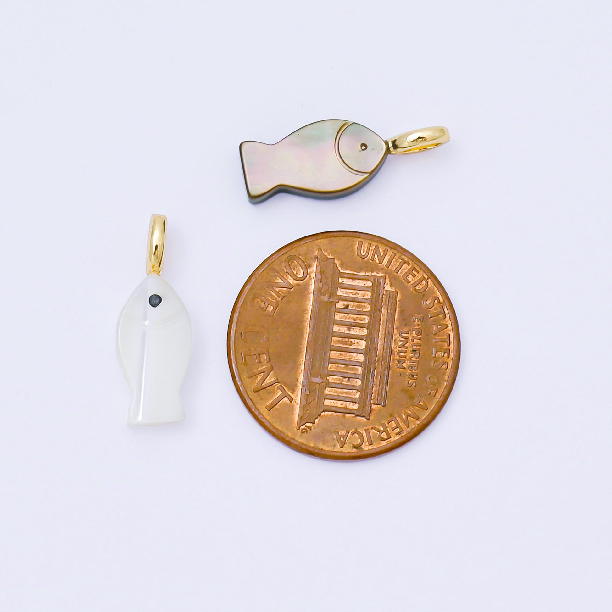 Mini 24K Gold Filled 17mm Abalone Fish Charm for Bracelet Necklace Earring Supply Component | AF565