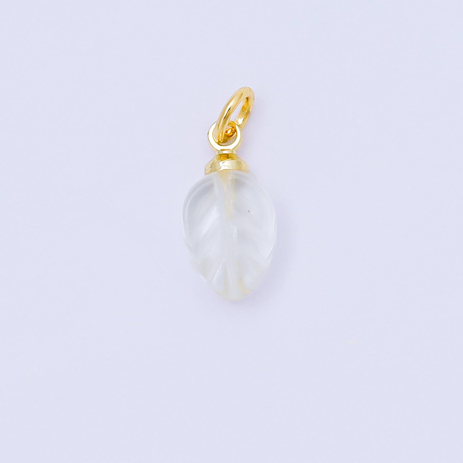 Mini 24K Gold Filled 11.6 Gemstone Beads Tropical Leaf Charm for Bracelet Necklace Earring Supply Component | AC-1591