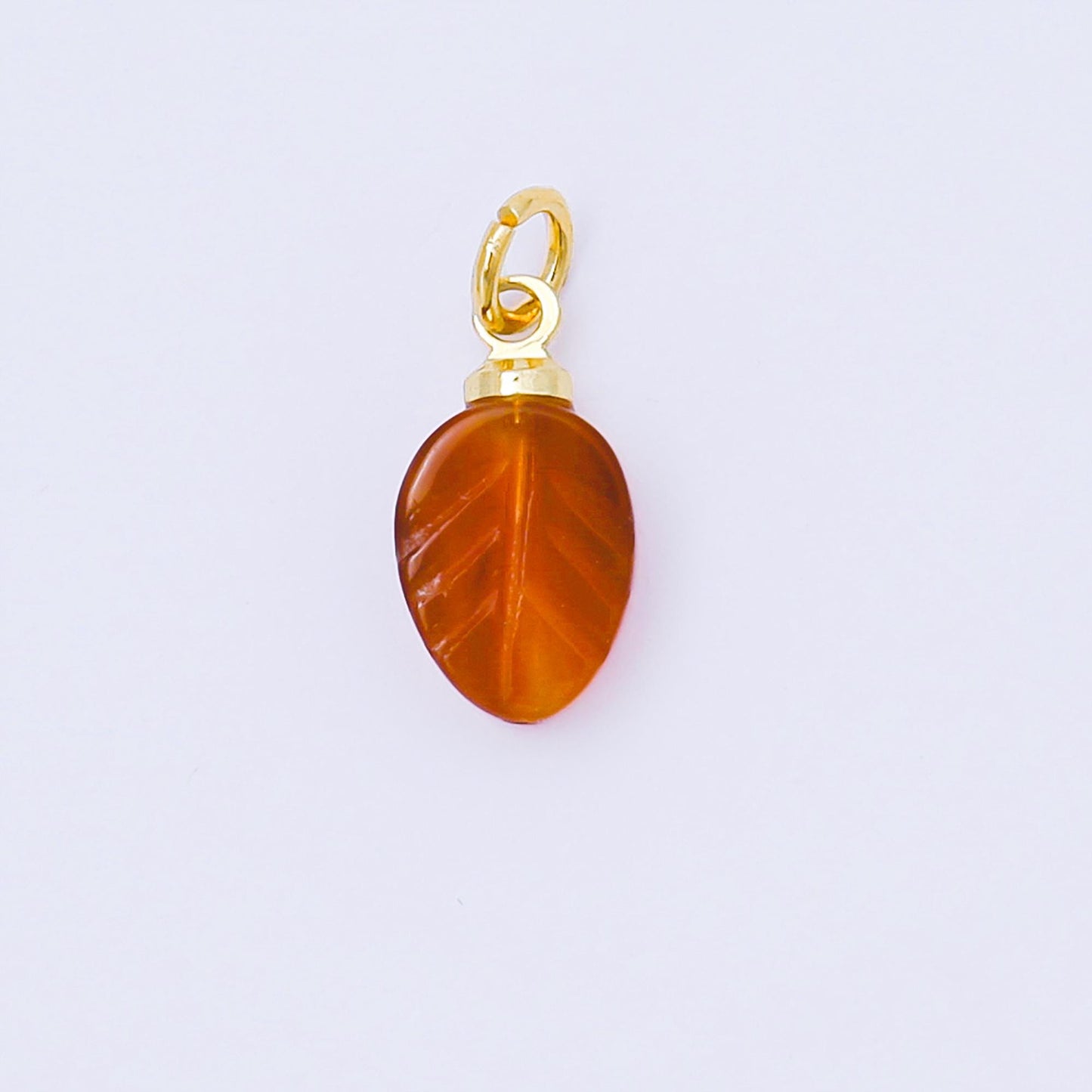 Mini 24K Gold Filled 11.6 Gemstone Beads Tropical Leaf Charm for Bracelet Necklace Earring Supply Component | AC-1591