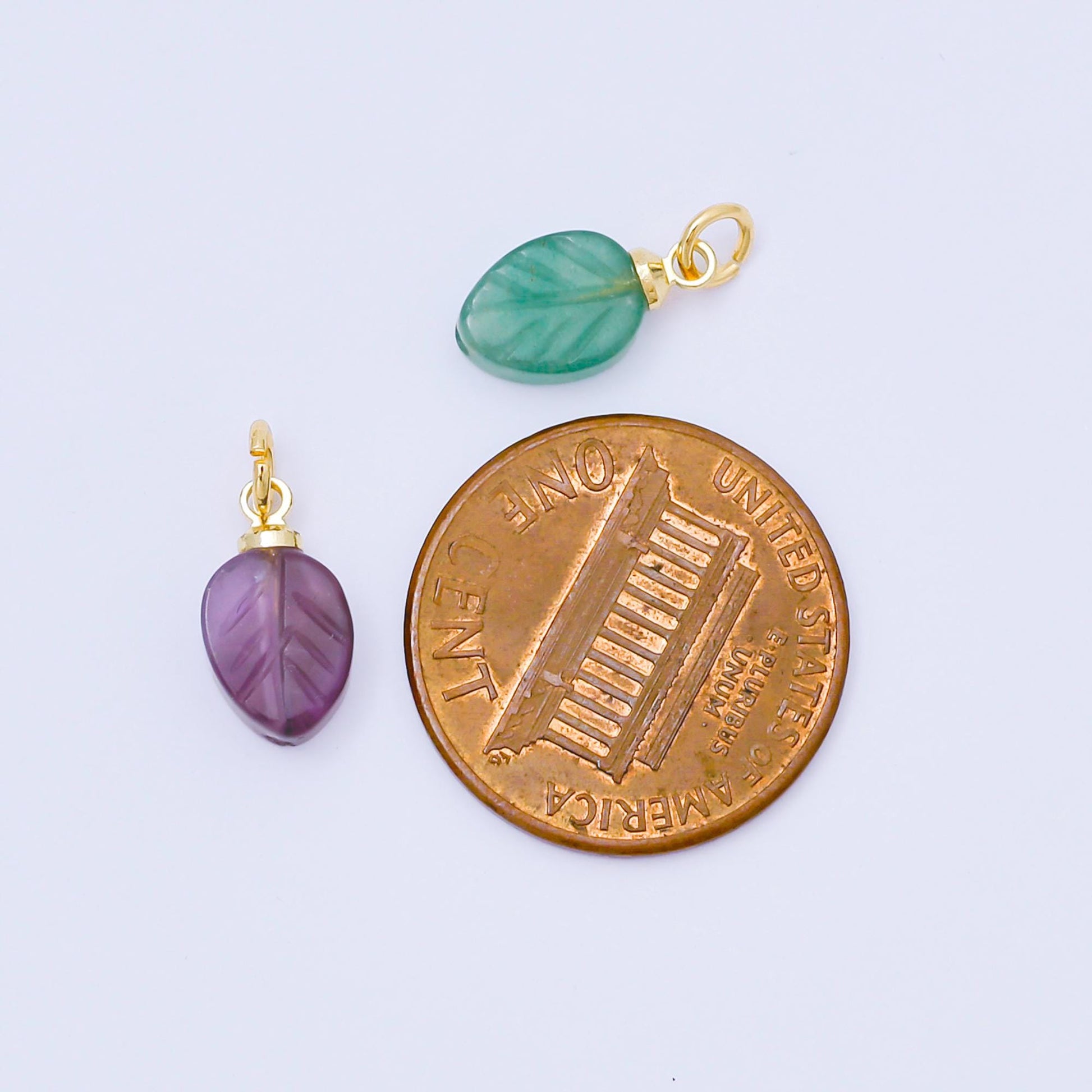 Mini 24K Gold Filled 11.6 Gemstone Beads Tropical Leaf Charm for Bracelet Necklace Earring Supply Component | AC-1591