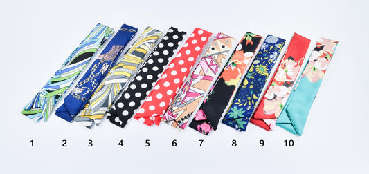 Assorted colors Narrow scarf for scarf necklace making Hair Bag Purse Scarf Accessories For Jewelry Making