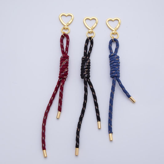 Braided Rope Bag Charm Keychain, Colorful Cord Charms for Purse, Handmade Rope Key Chain, Backpack or Handbag Decoration WB-170
