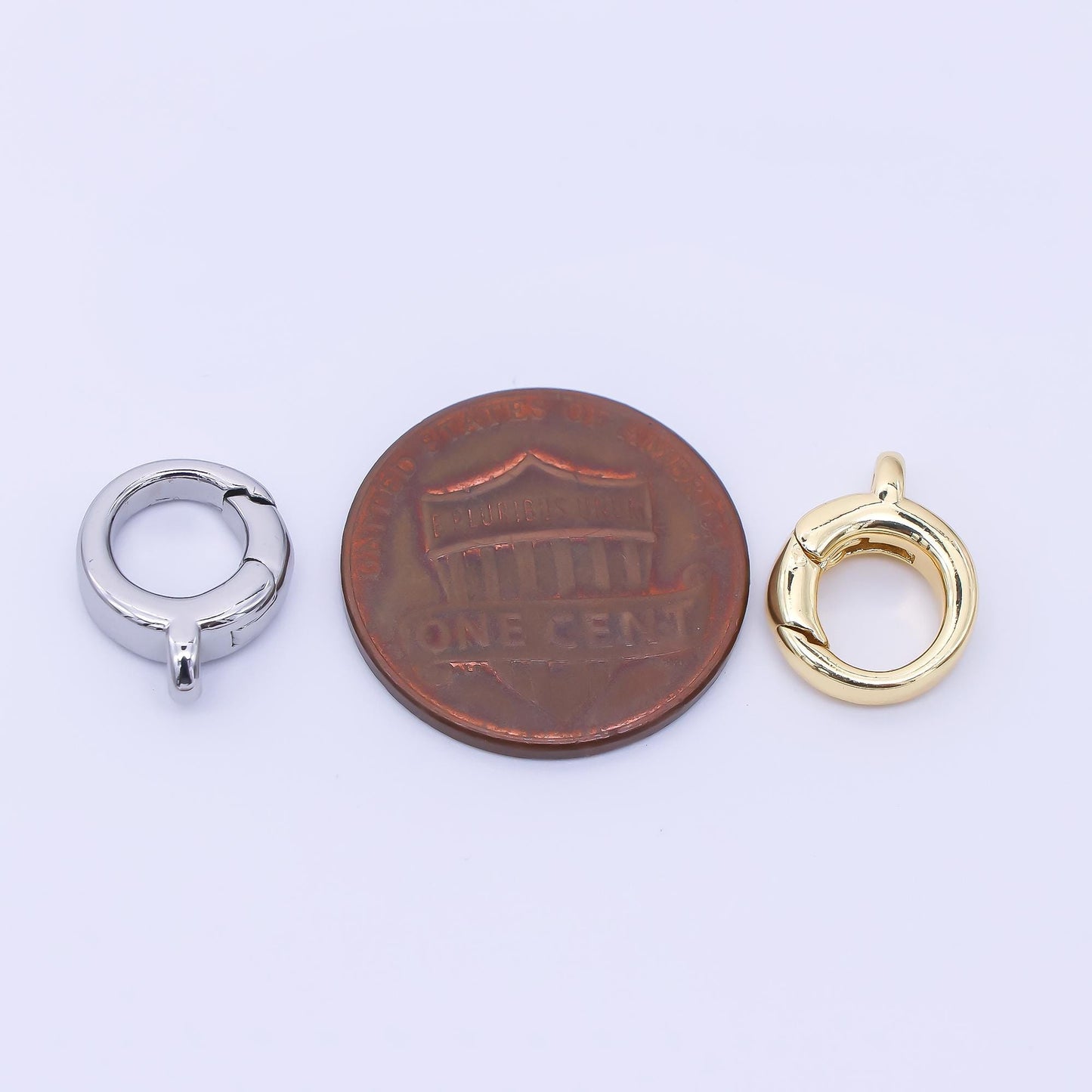 24K Gold Filled 10mm Round Push Gate Clasp Finding in Gold & Silver | Z1280