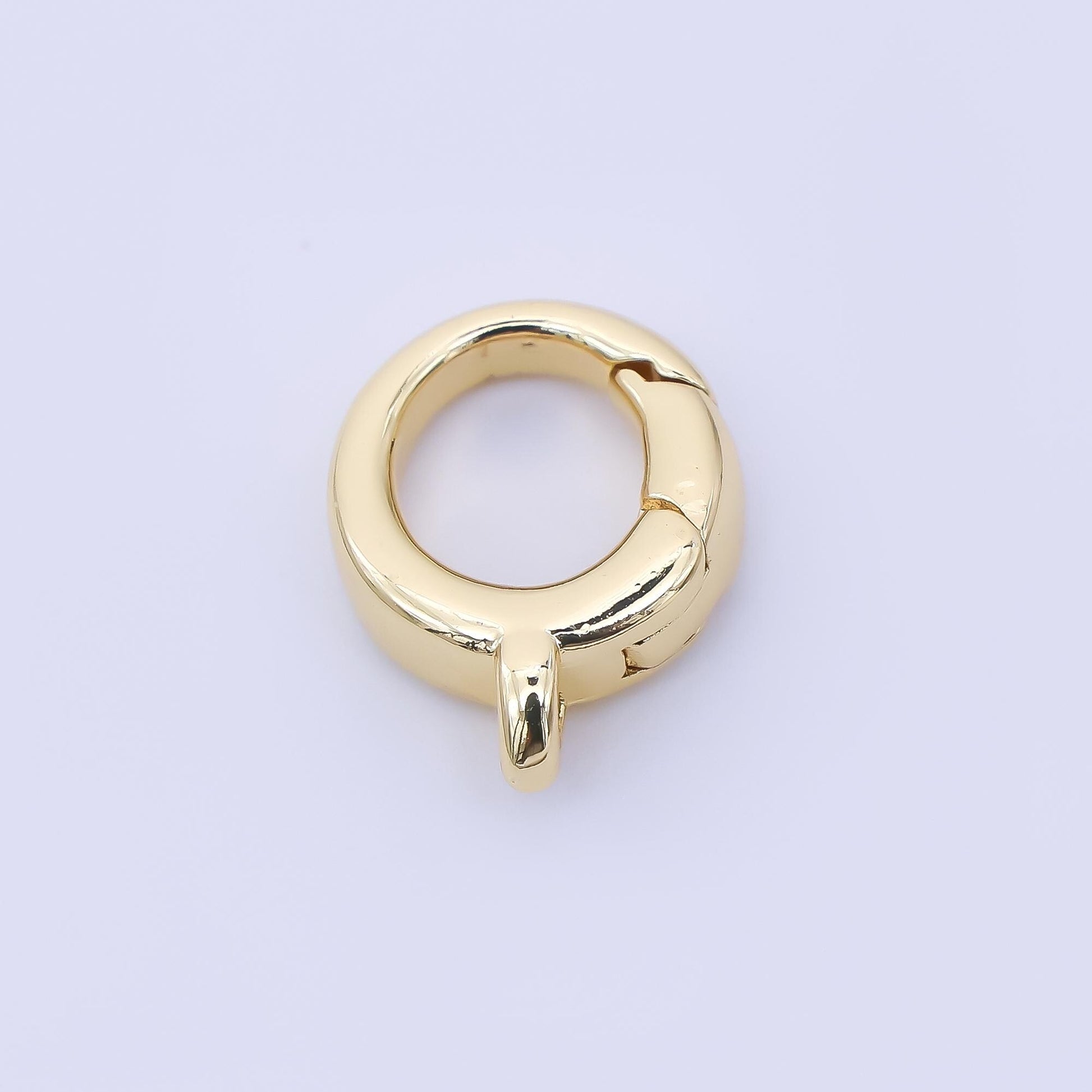 24K Gold Filled 10mm Round Push Gate Clasp Finding in Gold & Silver | Z1280