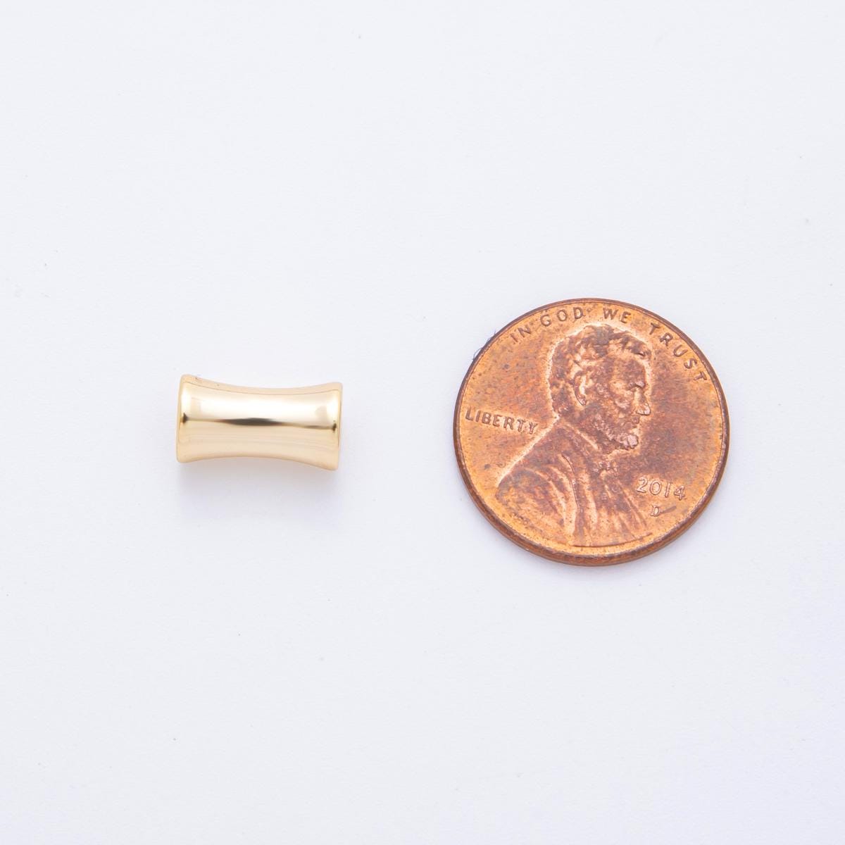 18k Gold Filled Hourglass Bead Spacer 6 mm Long Tube Beads Fluted Spacer Beads Focal Beads for Bracelet Necklace Findings AF-A1051