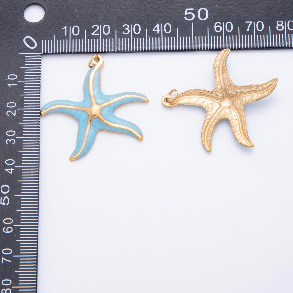 Pastel Color Enamel Star Fish PVD Gold Plated Steel Starfish Beach Under the Sea Animal Charm | J-493