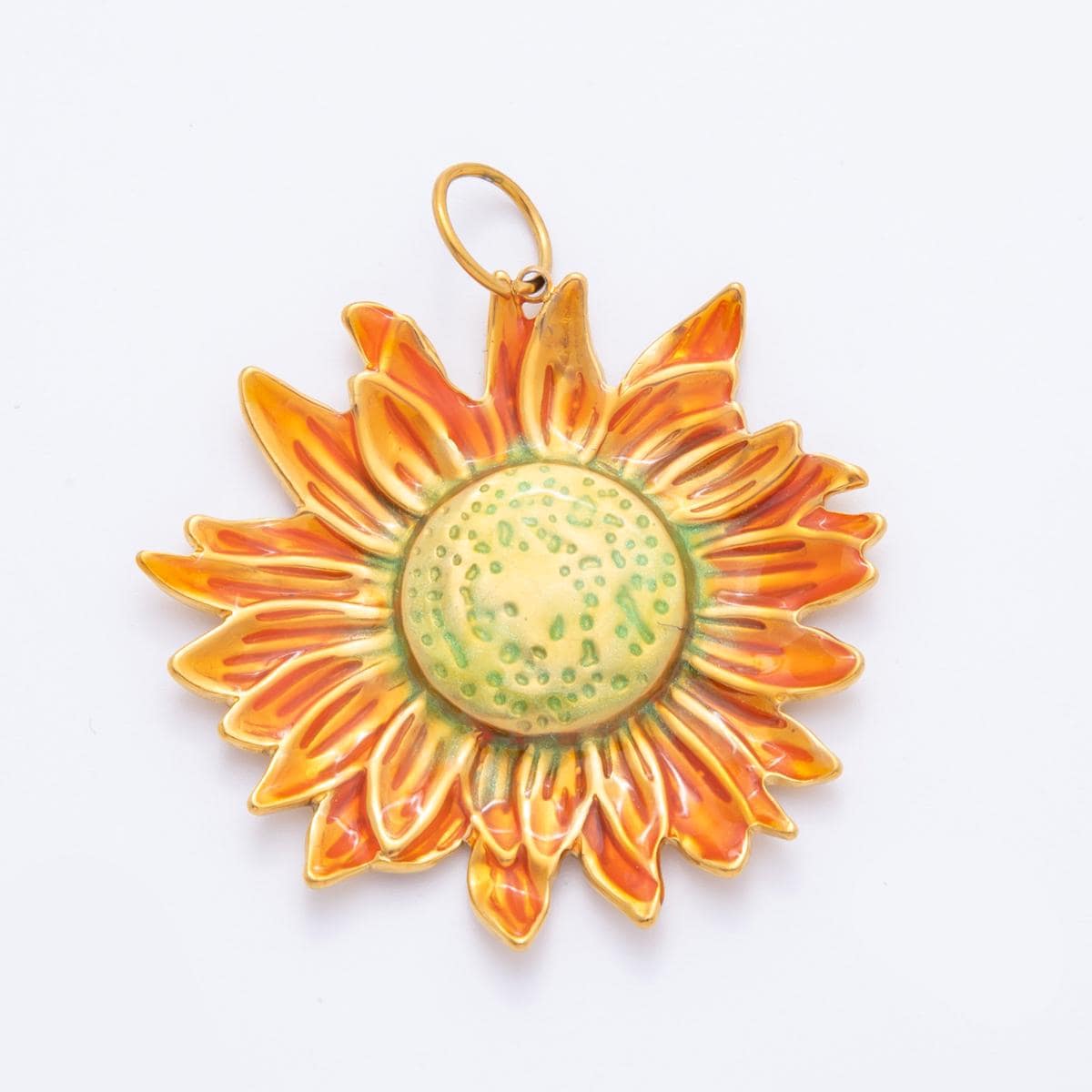 Big Sun flower PVD Gold Plated Stainless Steel pendant Floral charm for necklace Bracelet Supply J-458