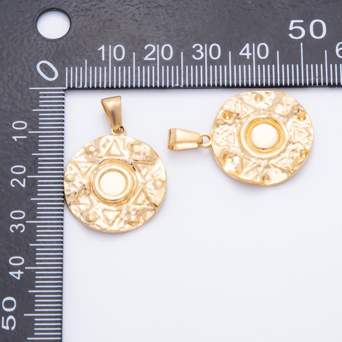 Gold Sunburst Round Pendant Sun Tribal Medallion Charm – Statement Jewelry Supply J-513