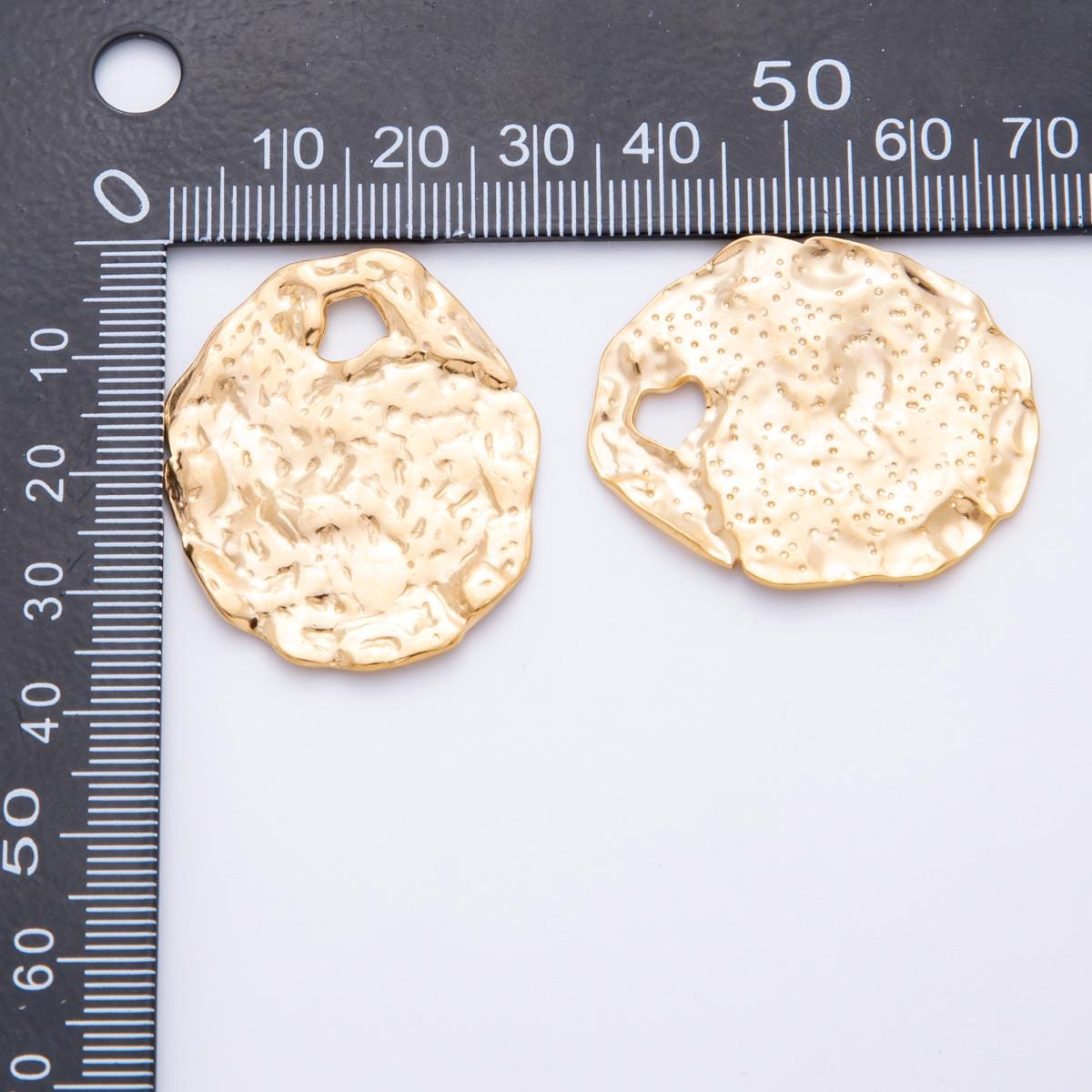 Big Gold Molten Abstract Charms Geometric Round Gold Rustic Charm Necklace Findings Dangle Charm for Components DIY Jewelry Making Z-1240
