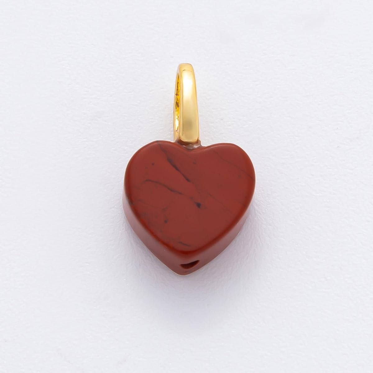 18K Gold Filled 10mm Gemstone Heart Charm for Necklace Bracelet Component | E-433