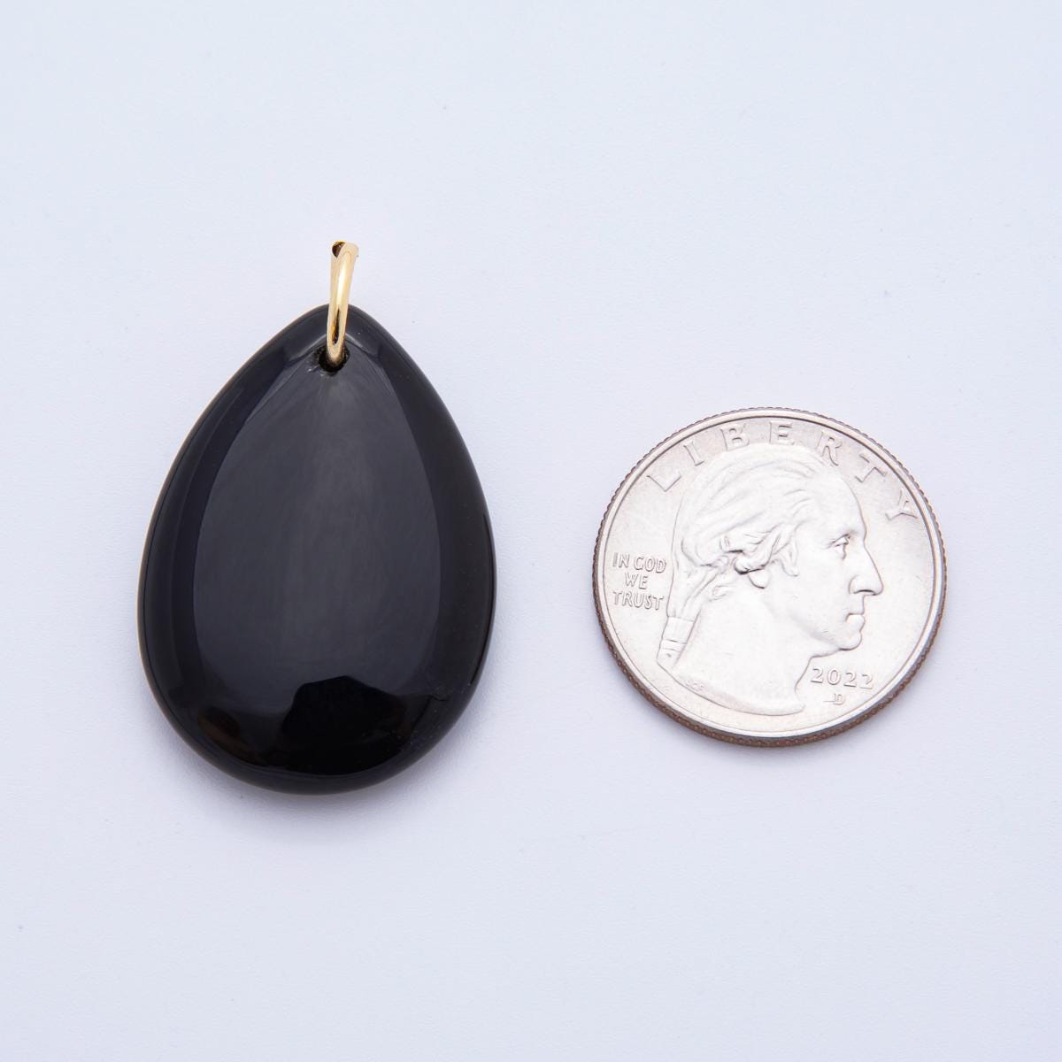 Black Agate Pendant Natural Tear Drop Stone Beads Black Gemstone Findings 39.1x24.5 mm Necklace Jewelry Supply E-466