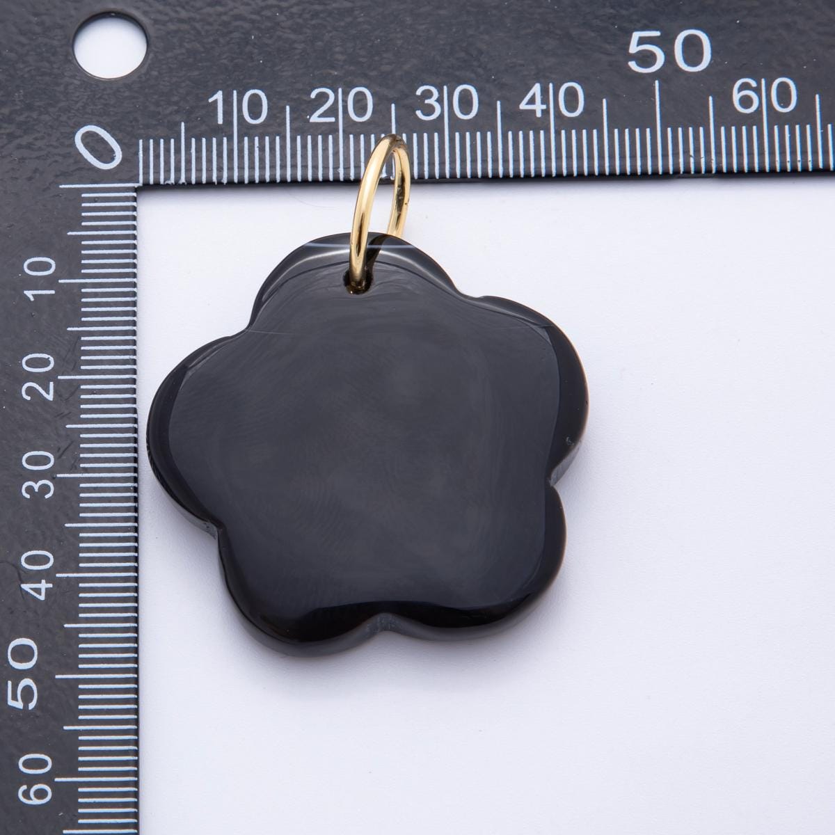 Black Agate Pendant Natural Flower Stone Beads Black Gemstone Findings 49.6x41.6 mm Necklace Jewelry Supply E-470