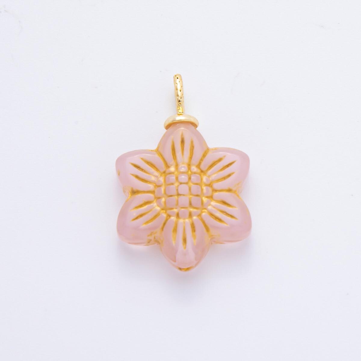 Dainty Czech Glass Beads Sun Flower Beads Charm Wildflower Beads Pendant Colorful Floral Necklace Bracelet Component E-746
