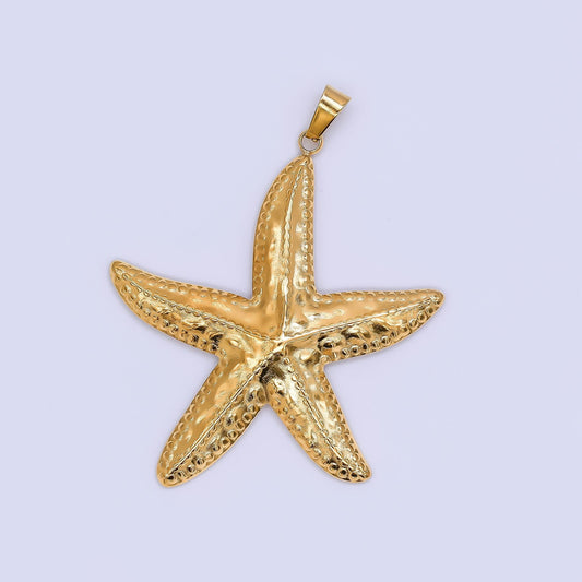 Big gold starfish pendant stainless steel star fish ocean beach under the sea mermaids charm jewelry | j-152