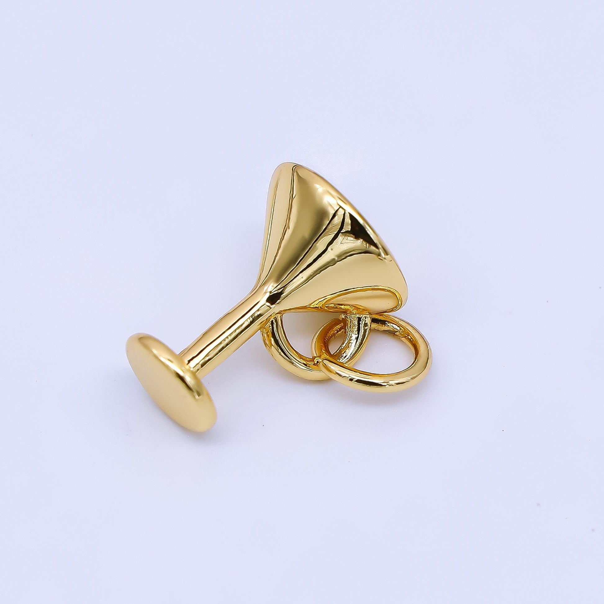 24K Gold Filled 12.5mm Martini Glass Charm | AH-562