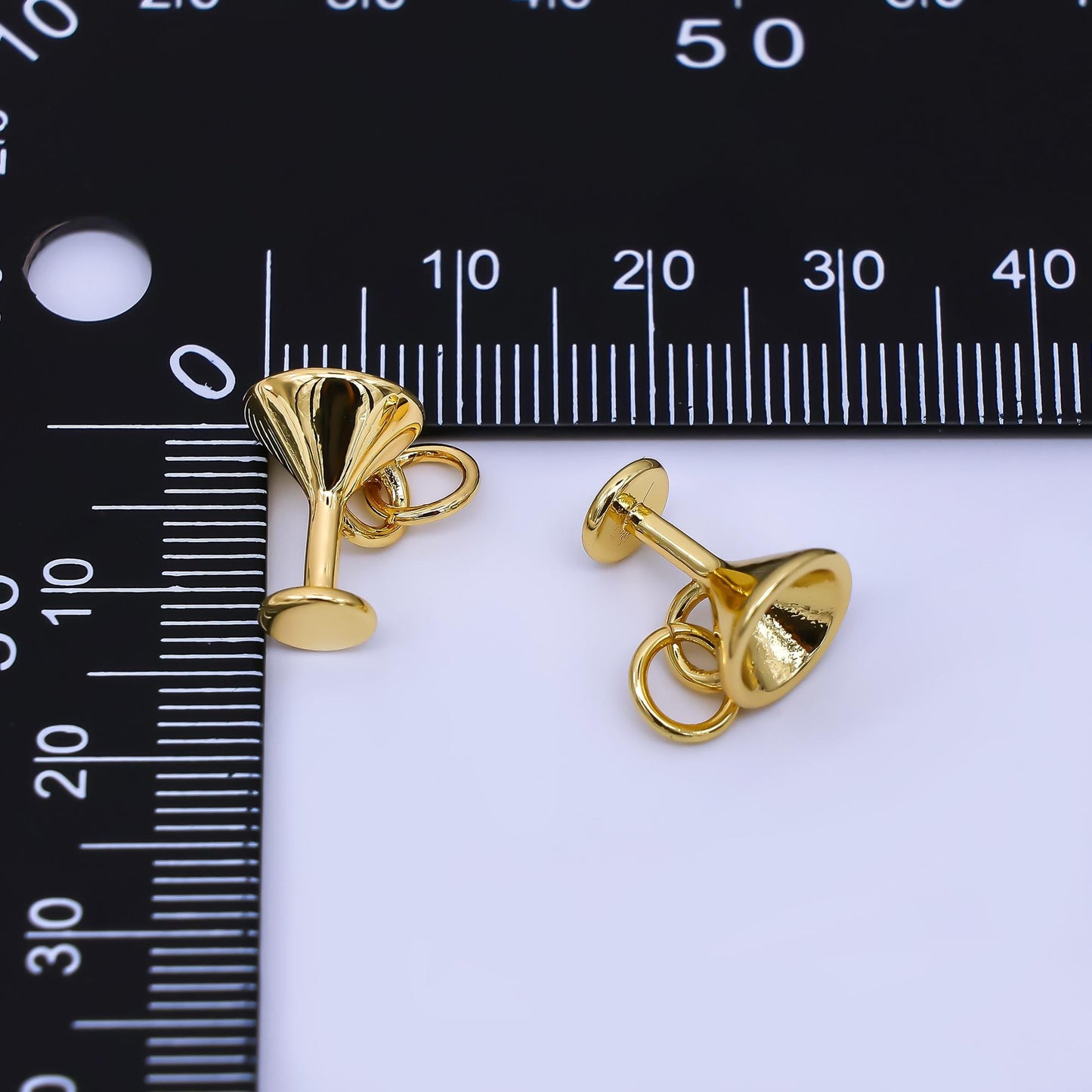 24K Gold Filled 12.5mm Martini Glass Charm | AH-562