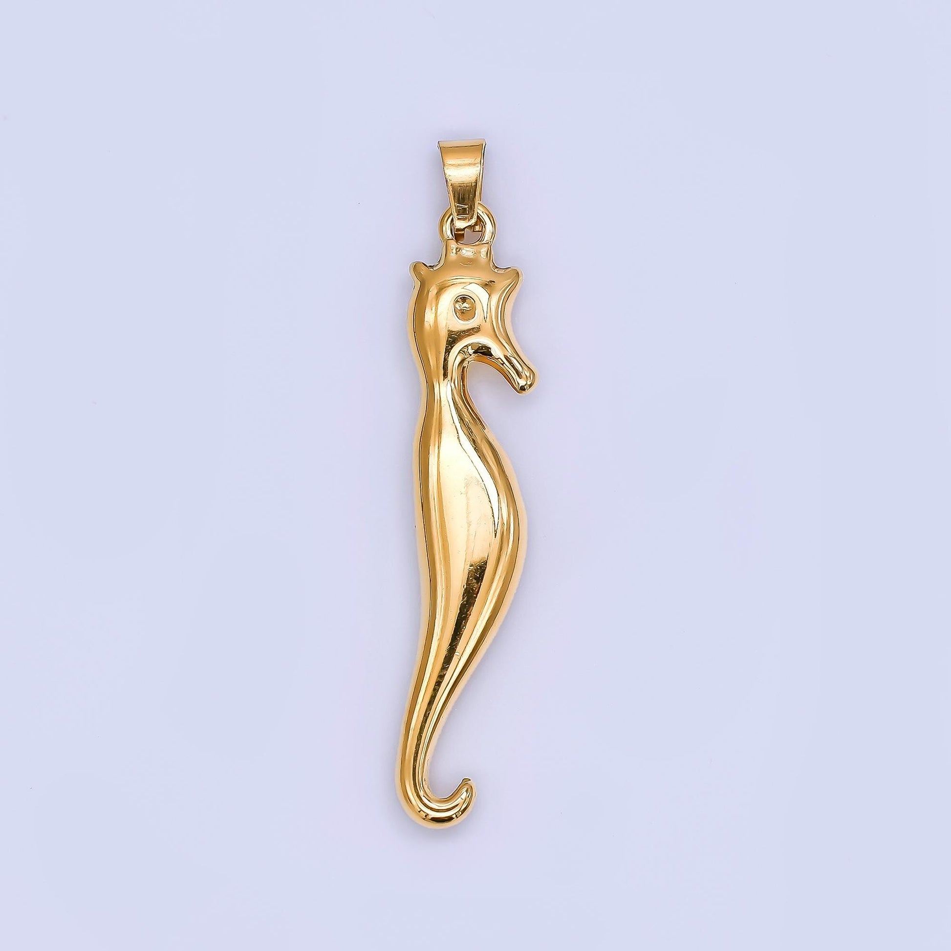 Dainty Gold Sea Horse Pendant PVD Gold Stainless Steel Slim Animal Under The Sea Life Animals Charm j-162