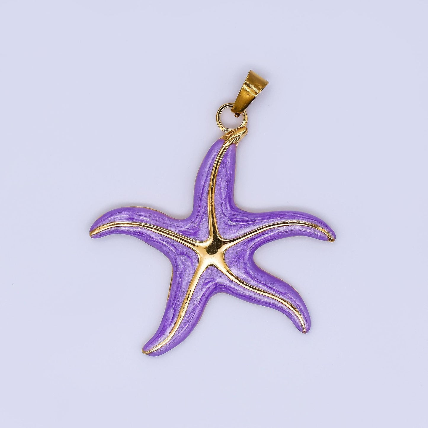 Multi Color Enamel Star Fish PVD Gold Plated Steel Starfish Beach Under the Sea Animal Charm | J-141
