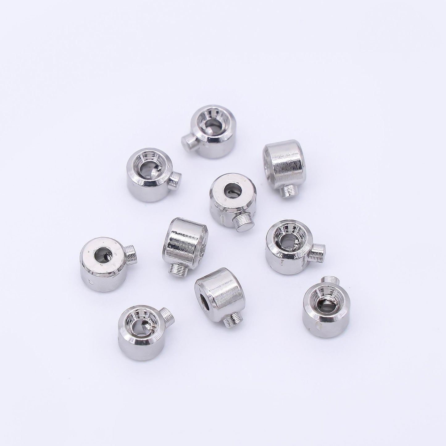 Silver 4mm Threaded Open Barrel Closure Findings by Set | Z1277