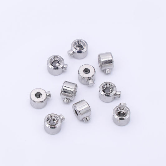 Silver 4mm Threaded Open Barrel Closure Findings by Set | Z1277