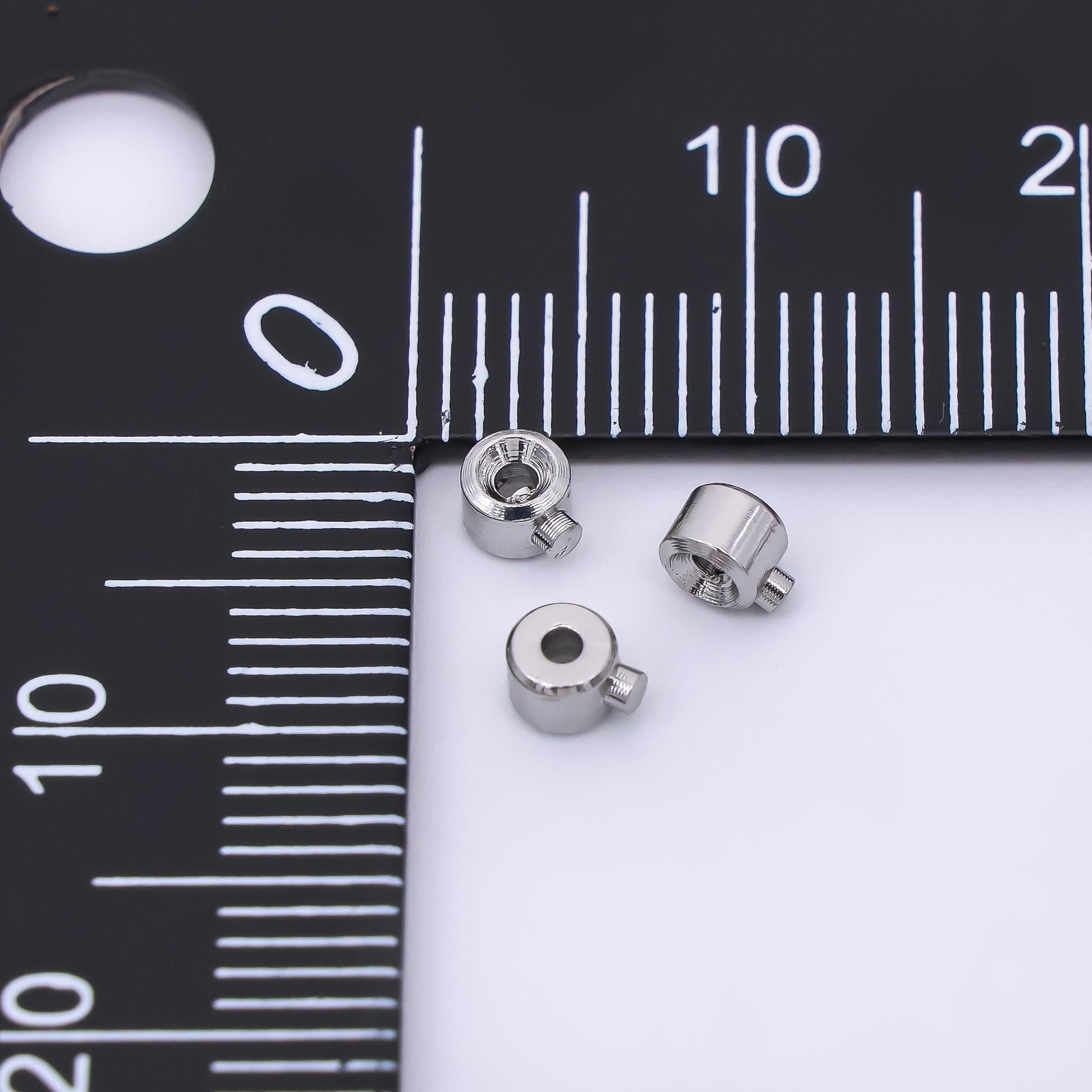 Silver 4mm Threaded Open Barrel Closure Findings by Set | Z1277