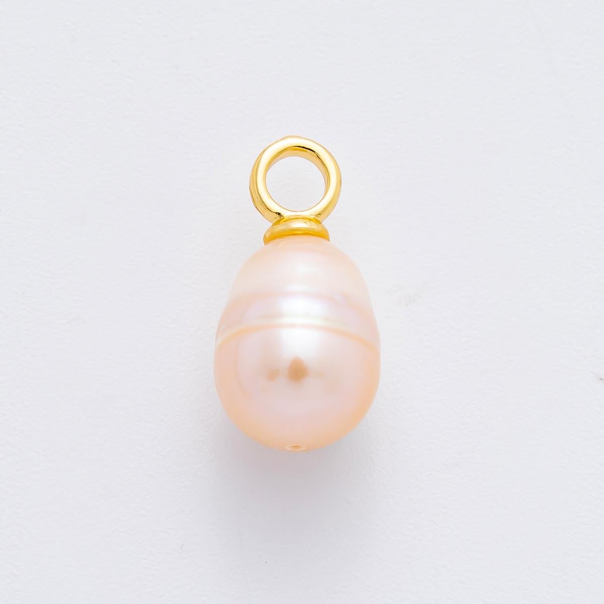 18k gold filled 18mm Pink freshwater pearl drop pendant | AF-661